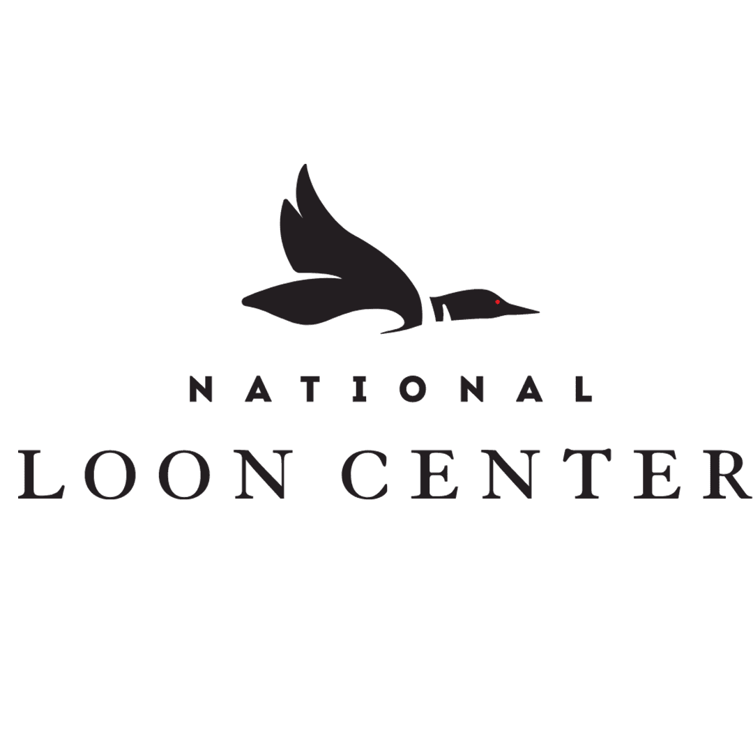 Logo of the National Loon Center with a loon silhouette above the text.
